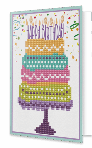 Greeting Card Happy Birthday Cake